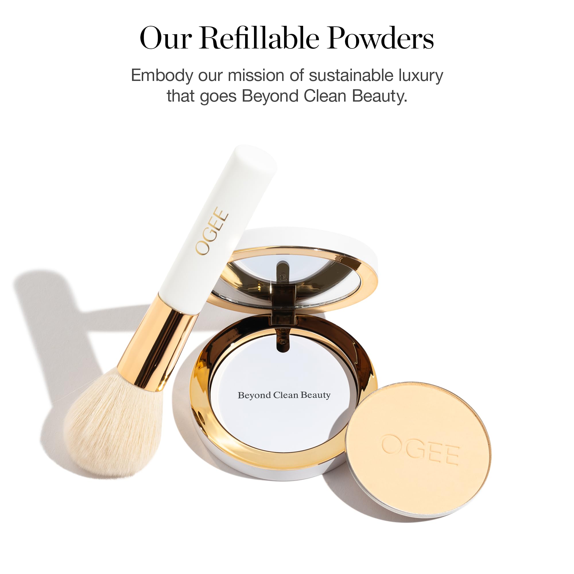 Ogee Sculpted Skin-Perfecting Setting Powder Umber (Refill Only) – Lightweight Powder Foundation with 70% Organic Ingredients