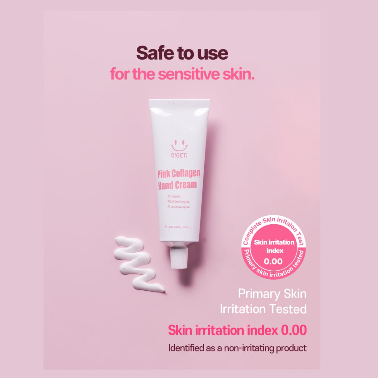 O!GETi Pink Collagen Hand Cream – Dual Collagen, 8-Layer Hyaluronic Acid, Melting Butter Formula