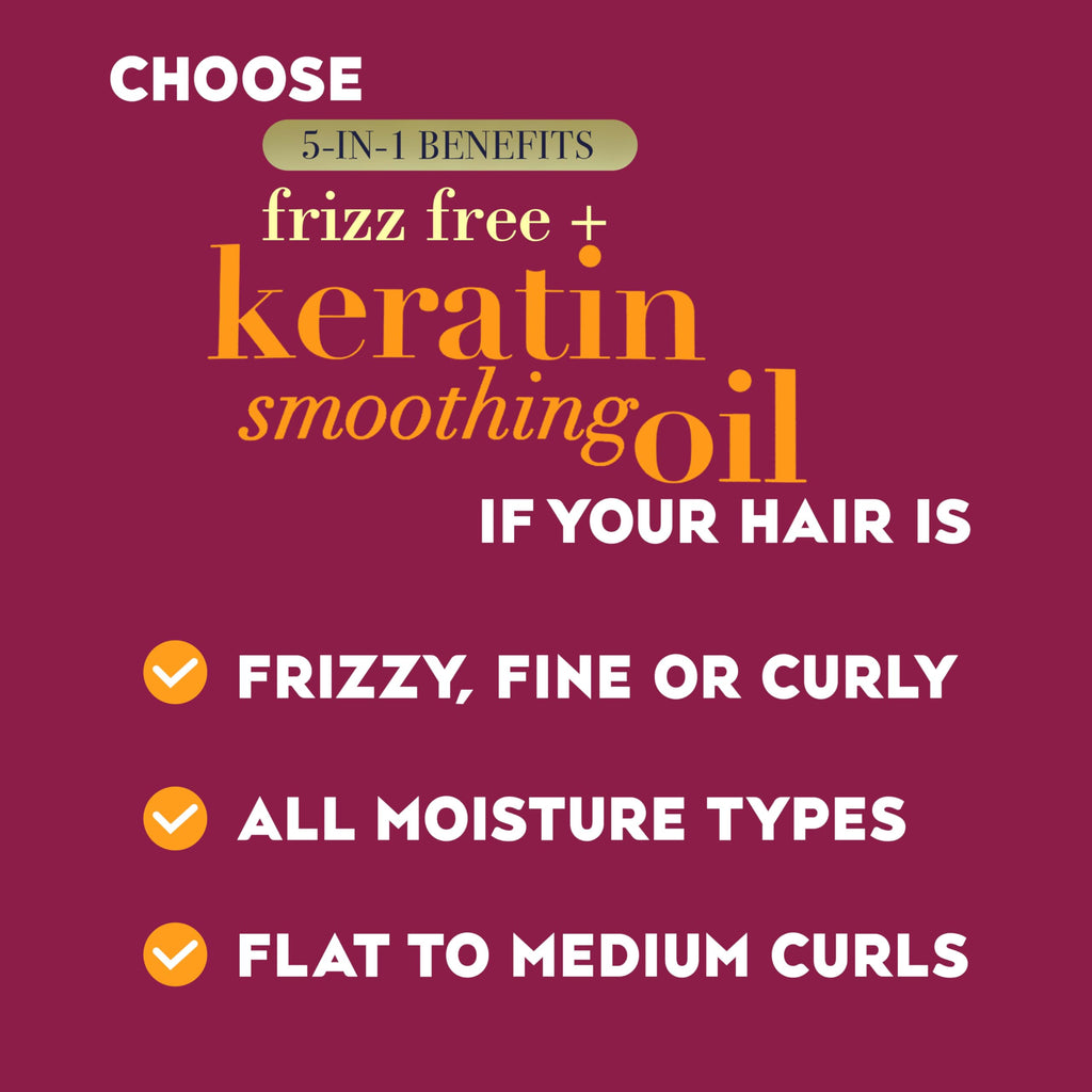 OGX Frizz-Free + Keratin Smoothing Oil Conditioner – 25.4 fl oz