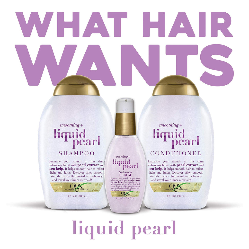 OGX Smoothing + Liquid Pearl Conditioner, 13 oz – Frizz-Free Shine & Hydration