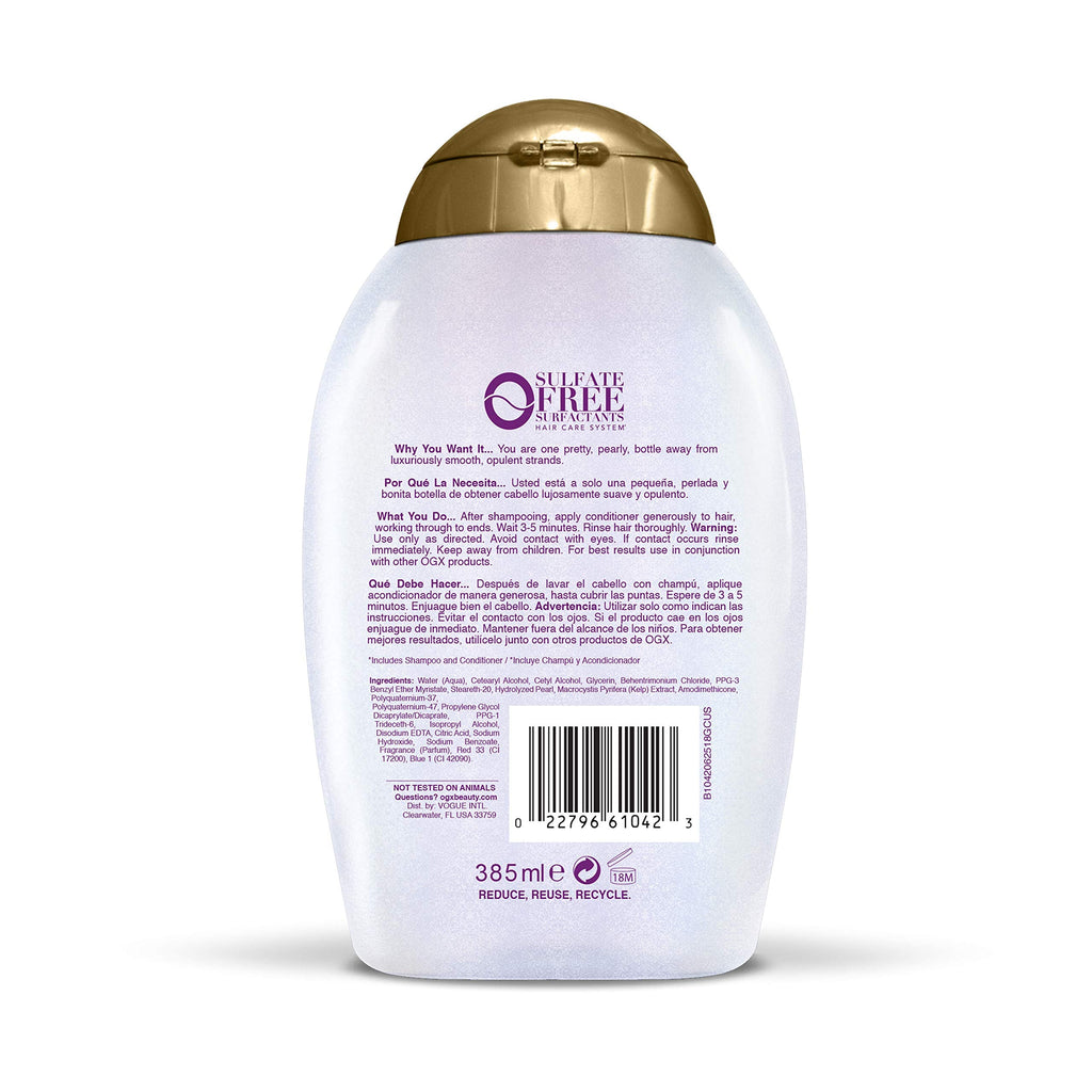OGX Smoothing + Liquid Pearl Conditioner, 13 oz – Frizz-Free Shine & Hydration