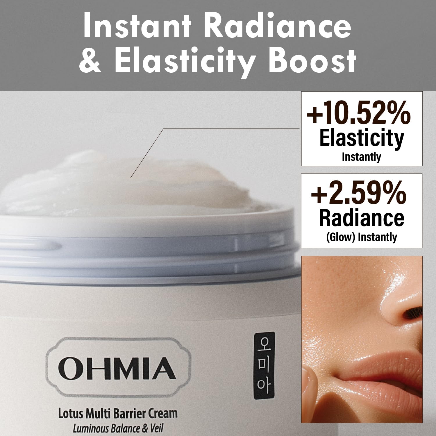 OHMIA Lotus Multi Barrier Cream – Korean Anti-Aging & Firming Moisturizer with Niacinamide & Rice (Fragrance-Free) 1.69 fl oz