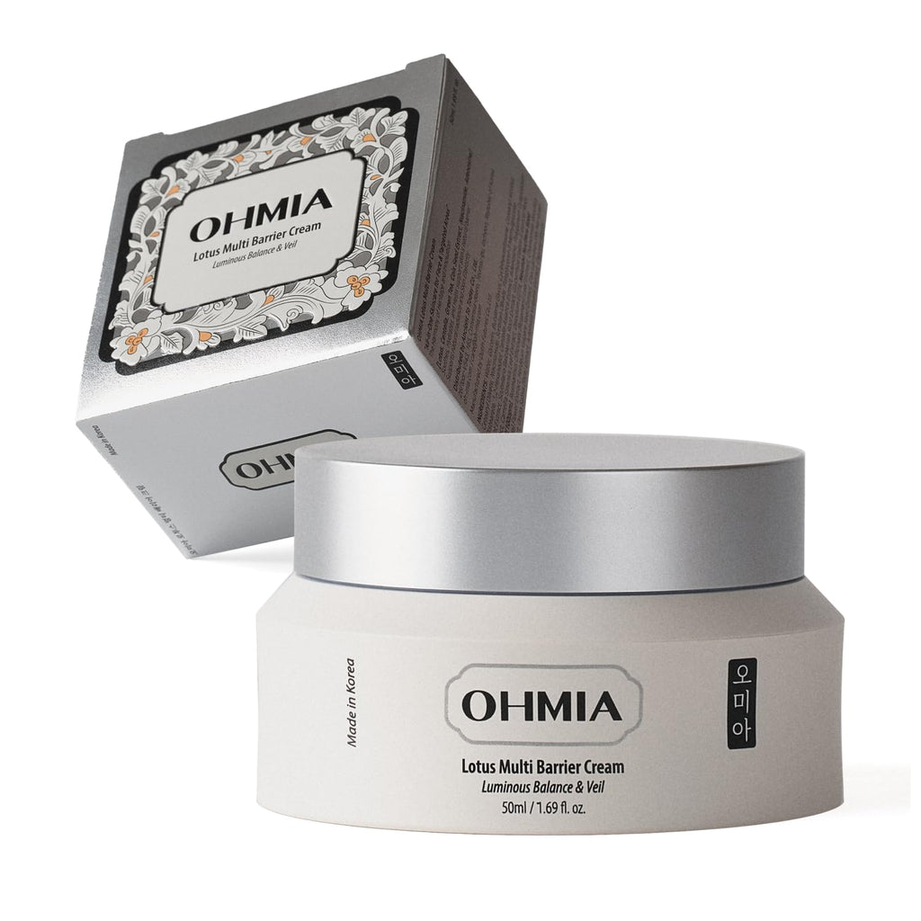 OHMIA Lotus Multi Barrier Cream – Korean Anti-Aging & Firming Moisturizer with Niacinamide & Rice (Fragrance-Free) 1.69 fl oz