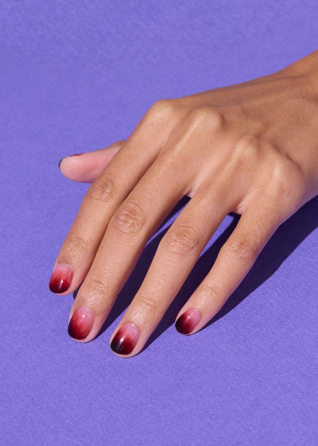 ohora Semi Cured Gel Nail Strips (N Blood Drop) - Red Ombre, Salon-Quality, UV/LED Compatible