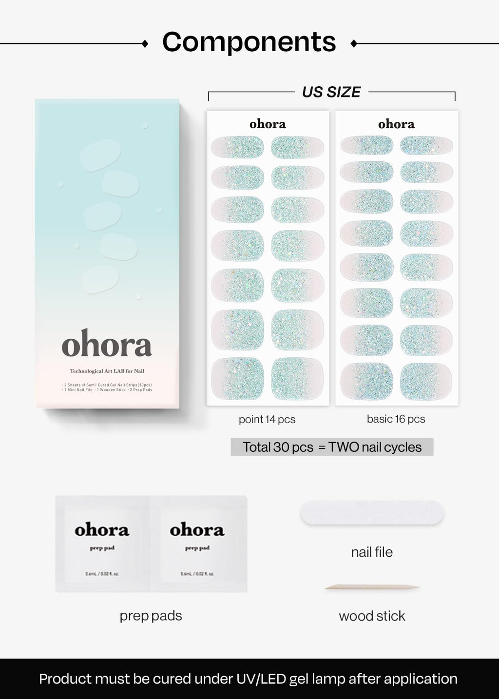 ohora Semi Cured Gel Nail Strips (N Bubble Bomb) – Salon-Quality Nails at Home