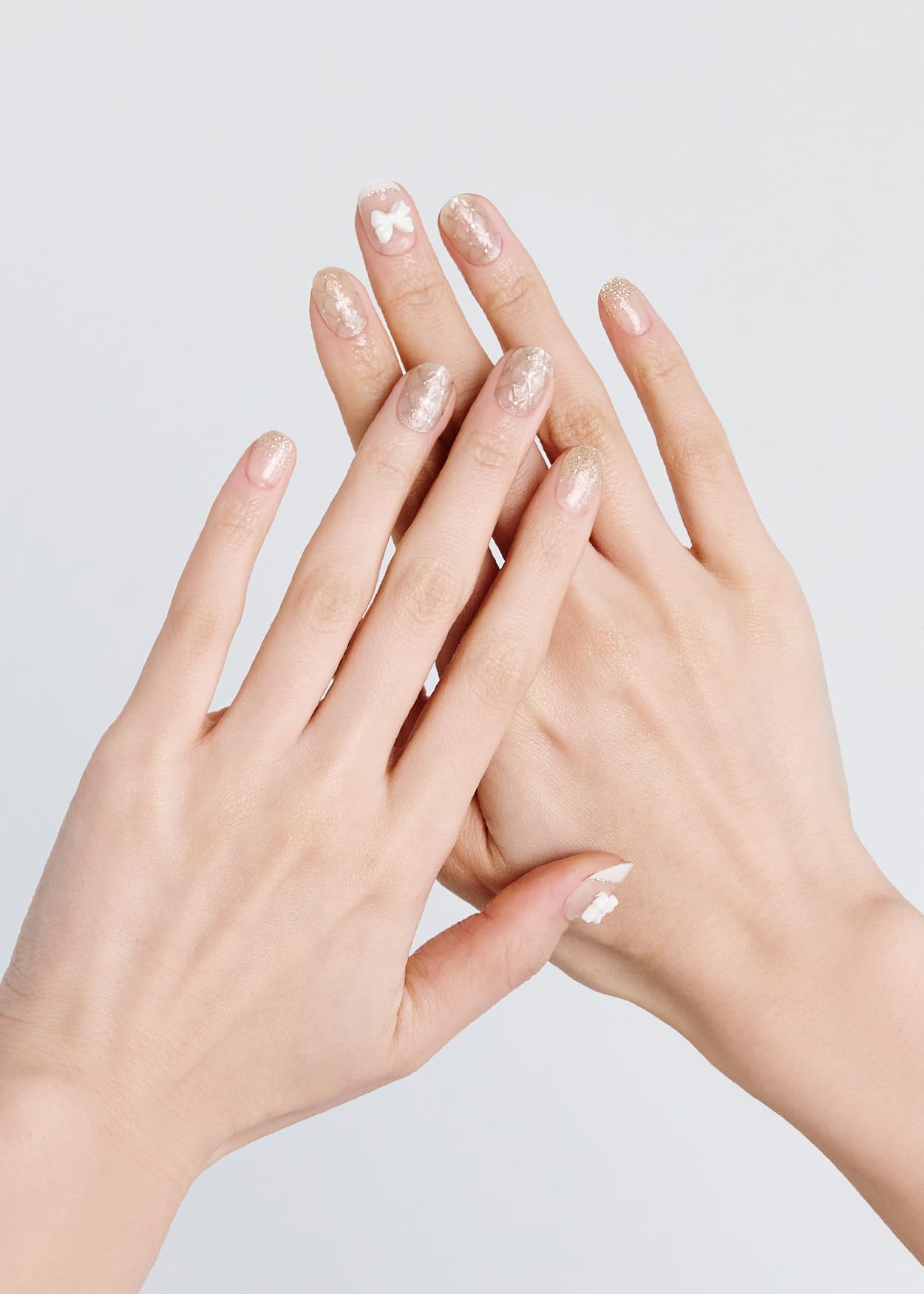 ohora Semi Cured Gel Nail Strips N Grace Bloom – White & Gem