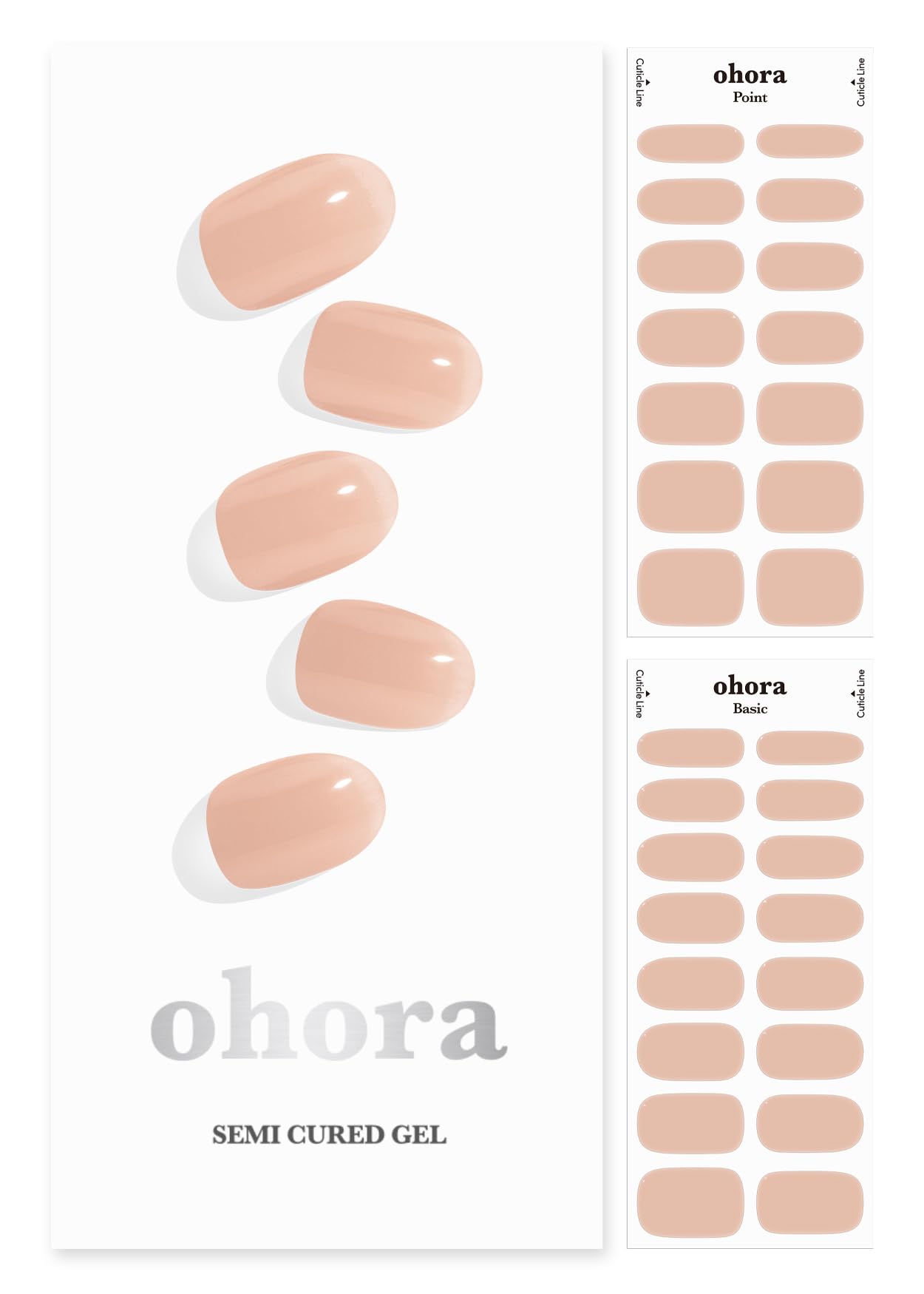 ohora Semi Cured Gel Nail Strips (N Bare Peach) – Salon-Quality, Long-Lasting, Easy Application
