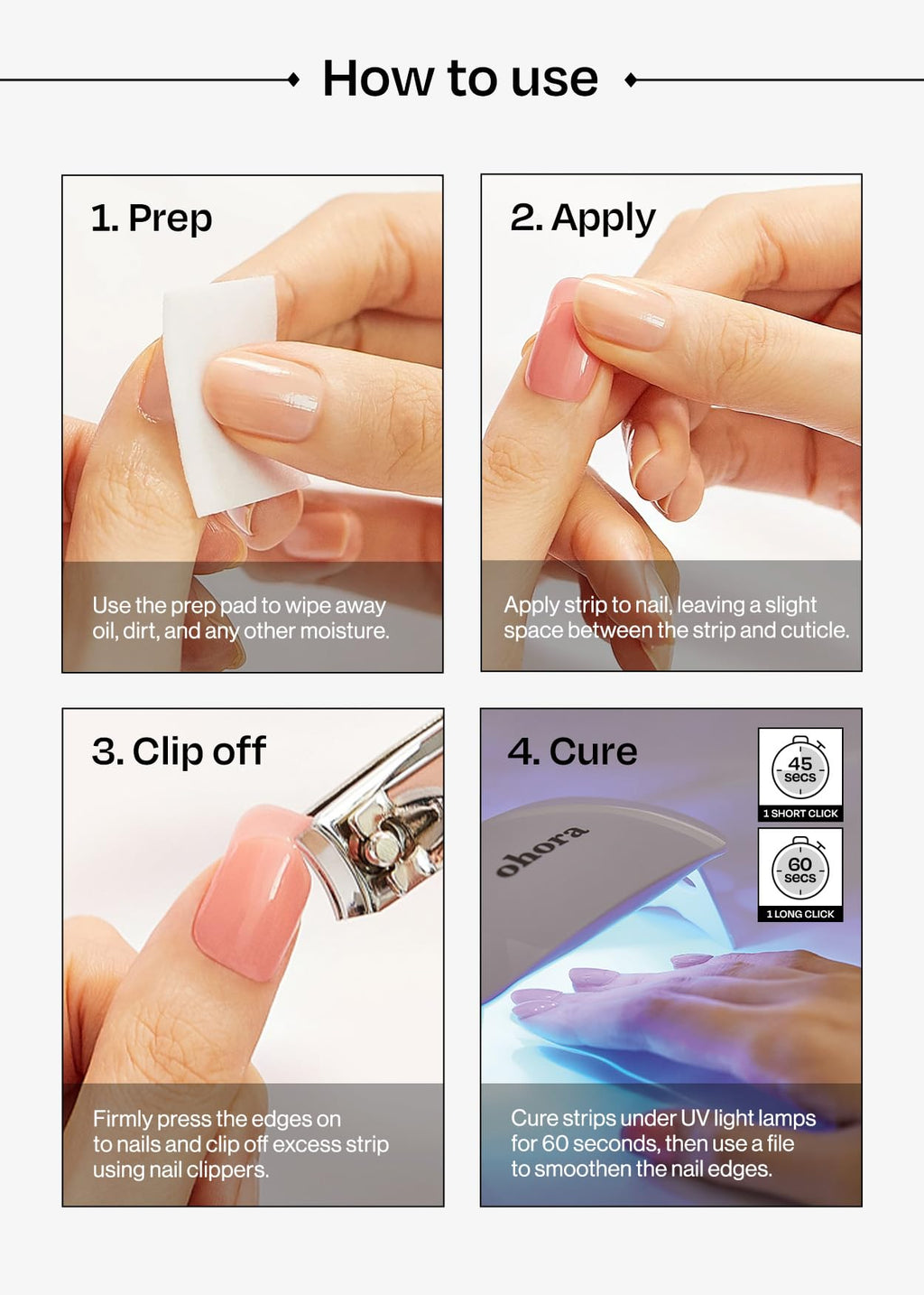 ohora Semi Cured Gel Nail Strips Navy Chrome – Salon-Quality, Long-Lasting & Easy to Apply