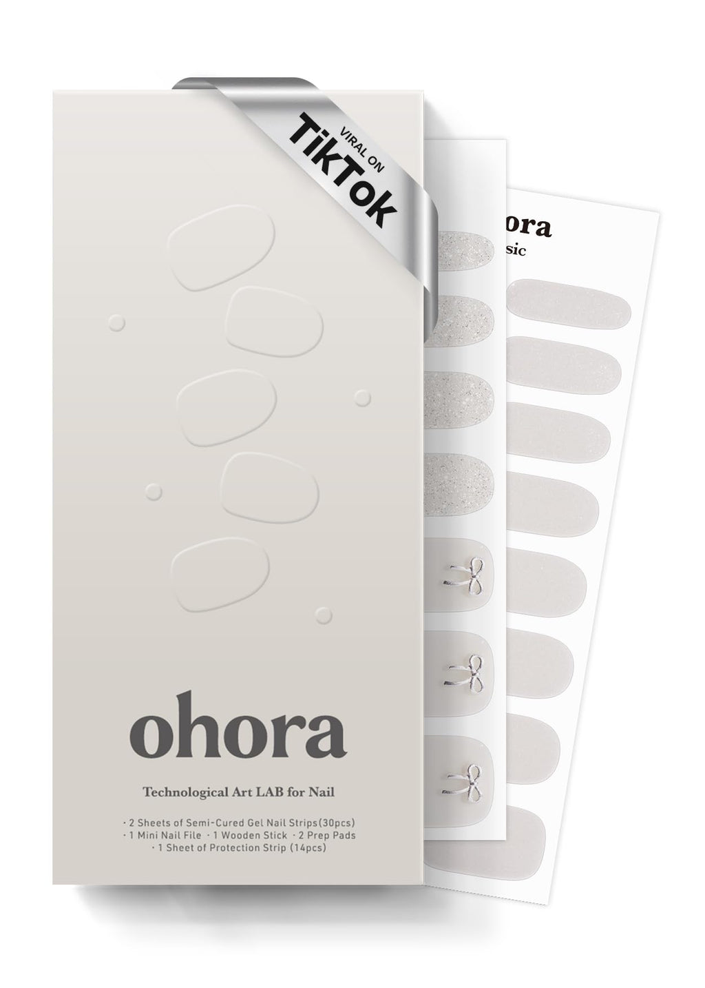 ohora Semi Cured Nail Strips (N Eternal Shine) – Salon-Quality, 2 Weeks Wear, Easy At-Home Application