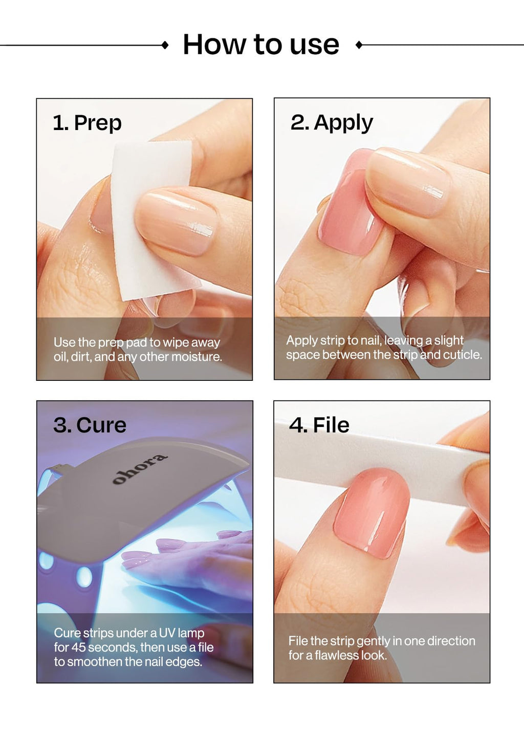 ohora Semi Cured Nail Strips N Beary Merry – Salon-Quality, Easy to Apply
