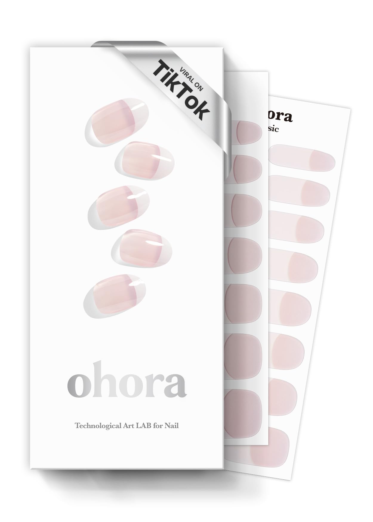 ohora Semi Cured Gel Nail Strips N Essential French White – Salon-Quality, UV/LED Compatible