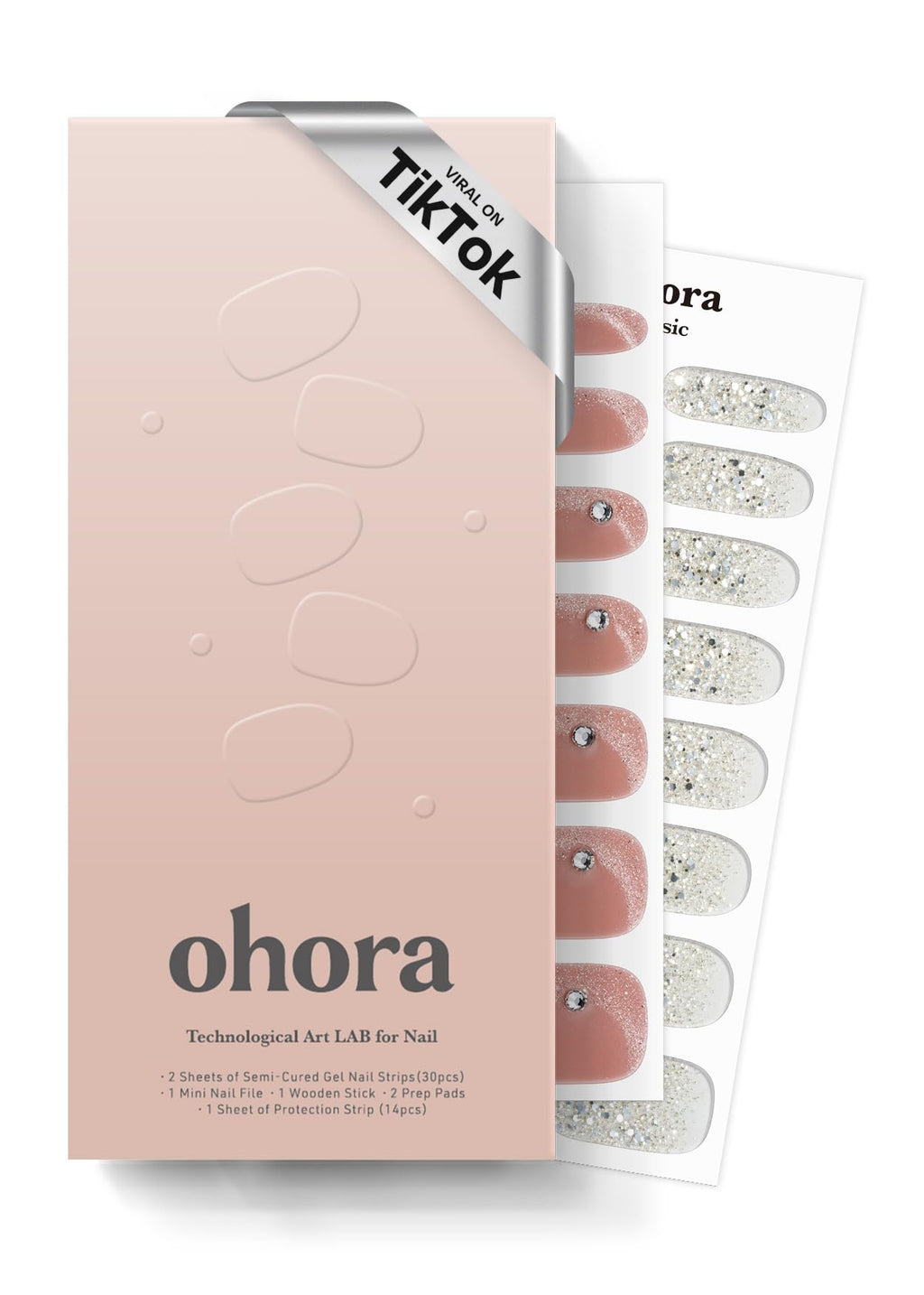 ohora Semi Cured Nail Strips N Rose Mirage – Salon-Quality, Up to 2 Weeks Wear
