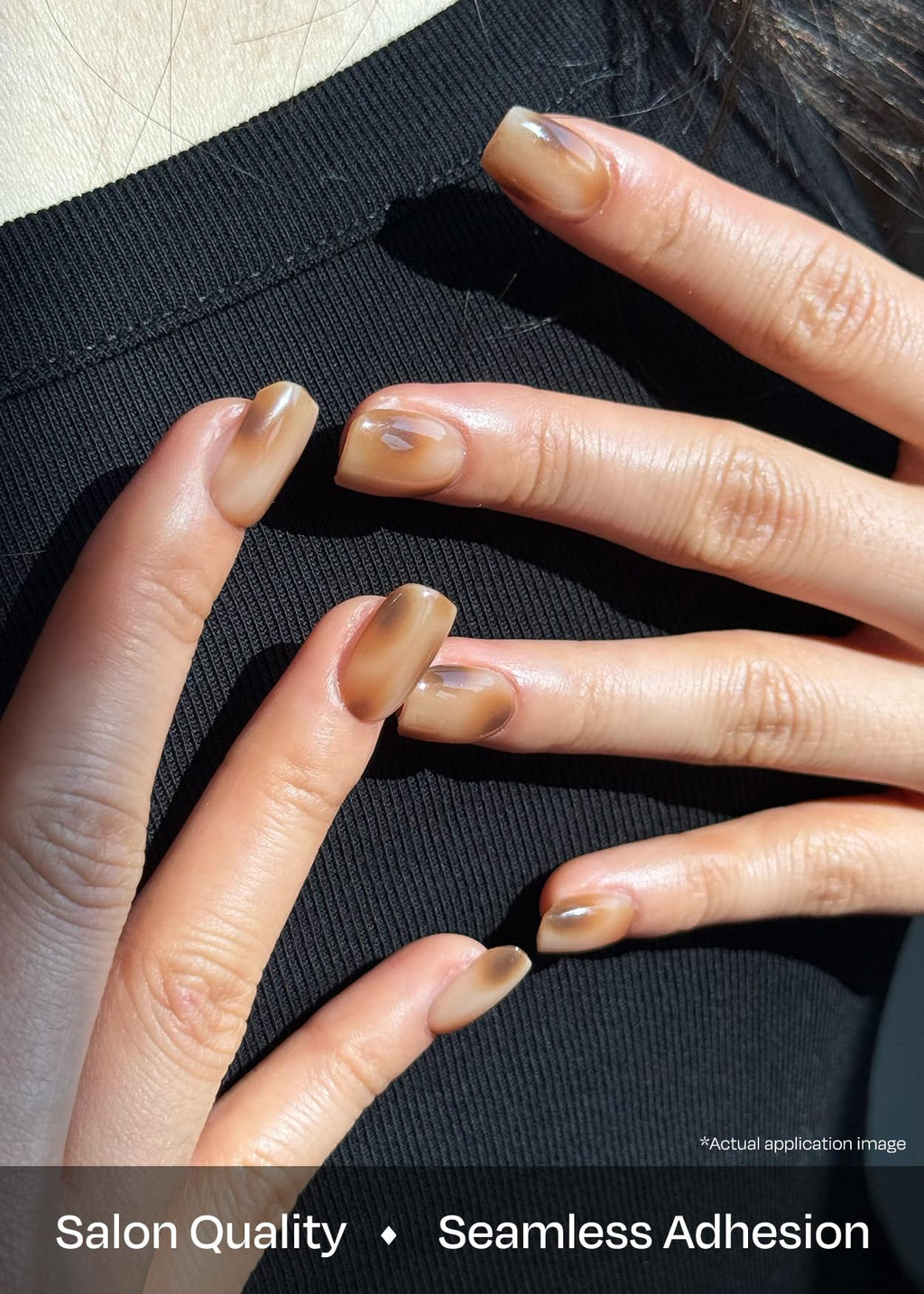 ohora Semi Cured Gel Nail Strips N Smoky Mocha | Salon-Quality, Easy At-Home manicure
