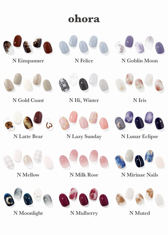ohora Semi Cured Gel Nail Strips N Tahiti – Purple/Green | UV/LED, Salon-Quality & Easy to Apply
