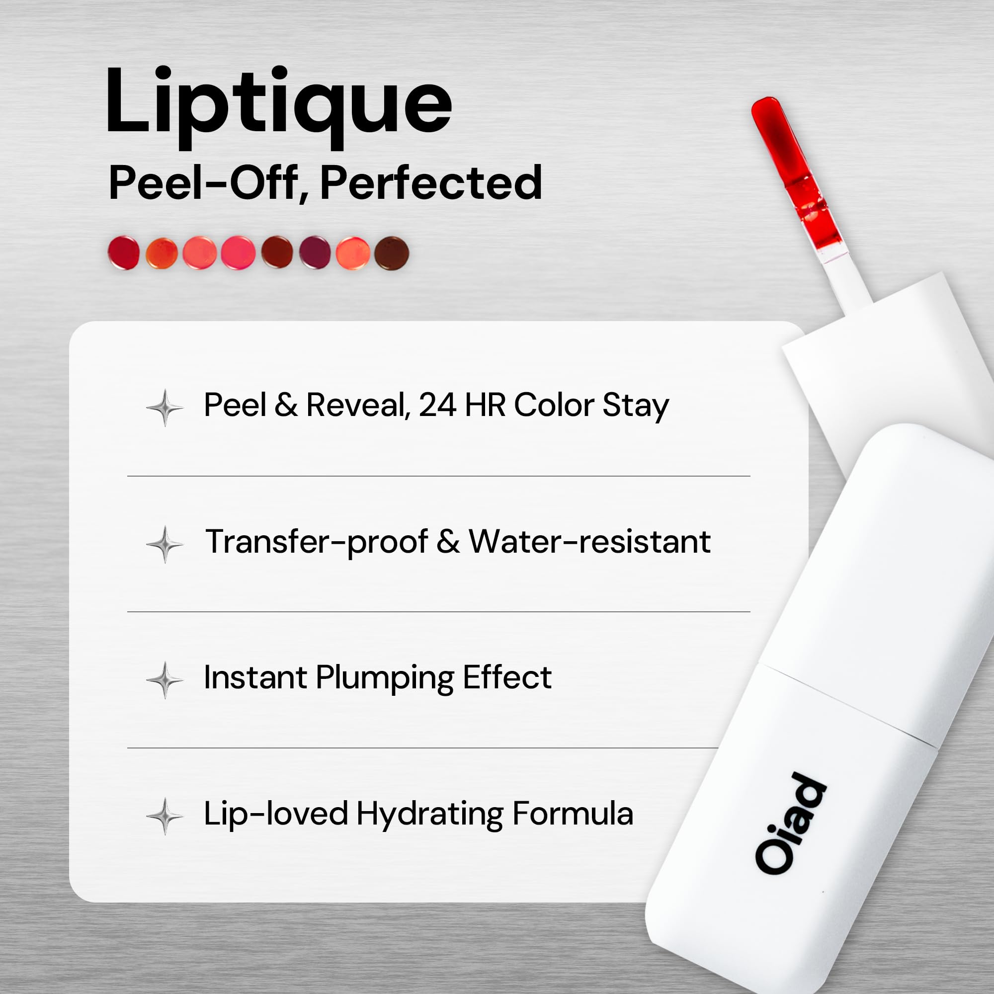 Oiad Liptique Lip Plumping Stain Peel Off – 24h Waterproof Lip Tint