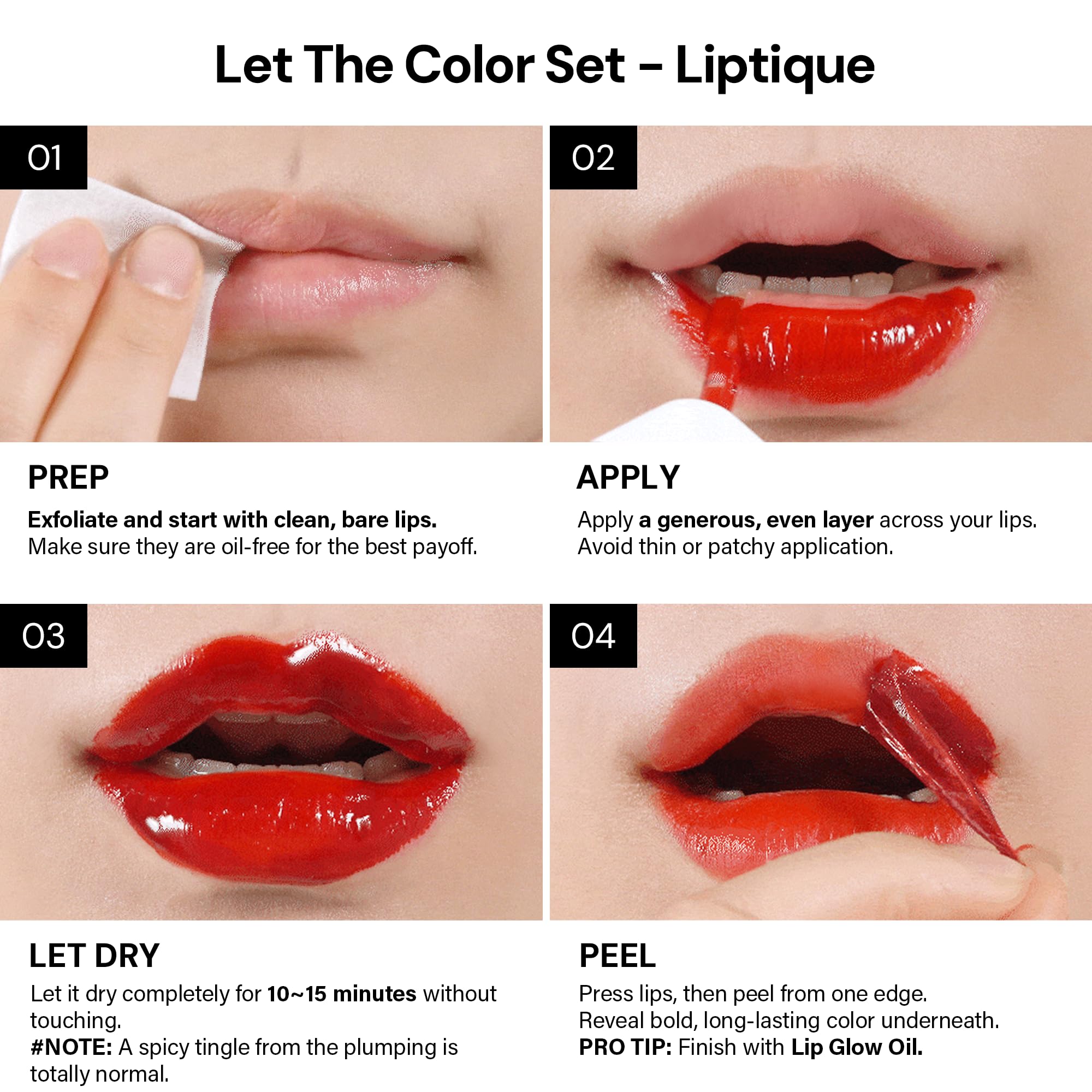 Oiad Liptique Lip Plumping Stain Peel Off – 24h Waterproof Lip Tint