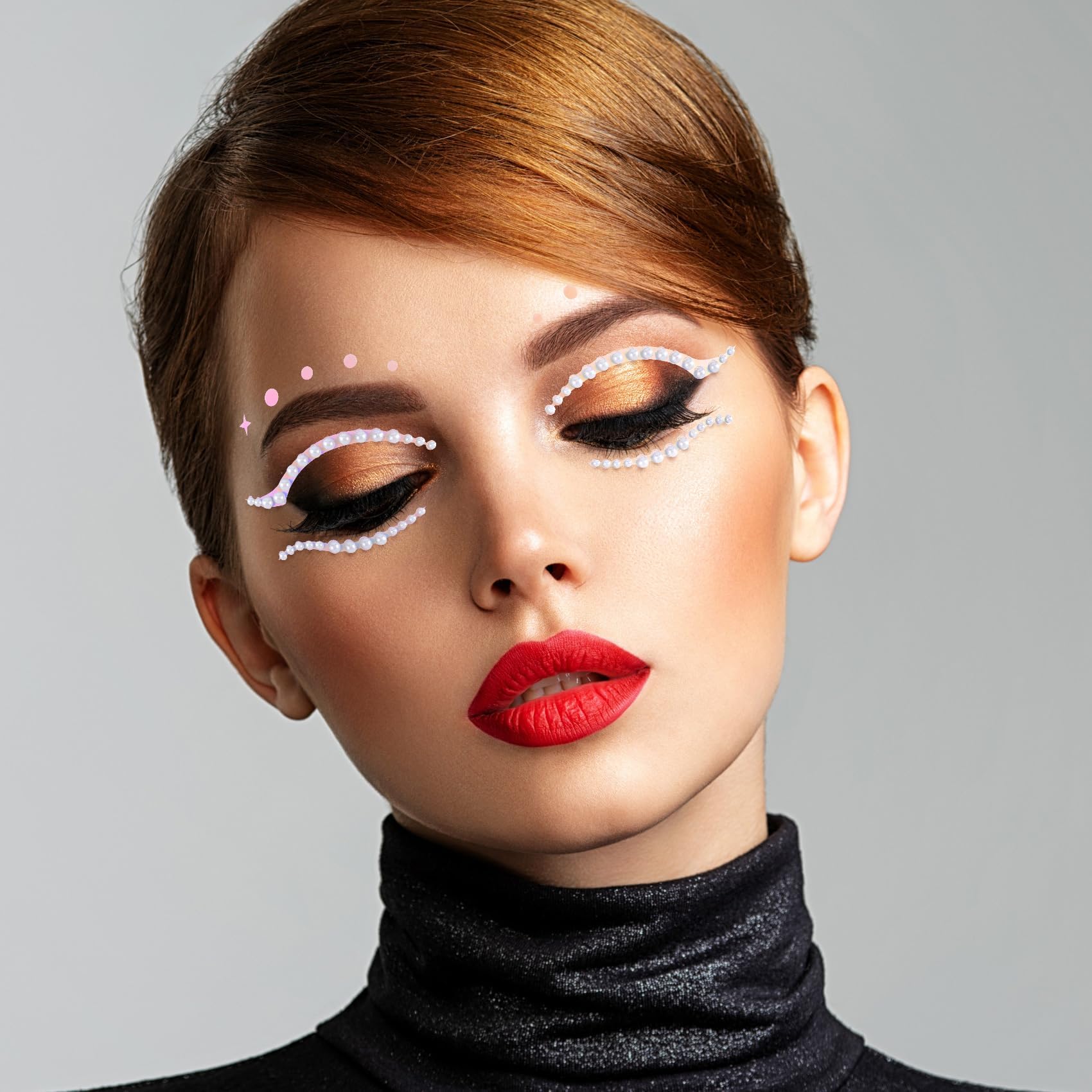 OIIKI 3 Sheets Eye Gems Stickers – Acrylic Face Rhinestones for Eye Makeup, Festivals & Parties