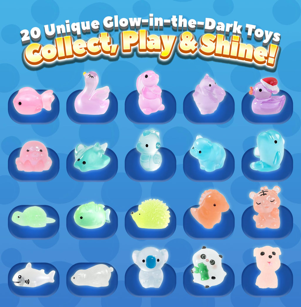 OinkSplash Kids Bath Bombs with Surprise Inside – 20 Pack Glow-in-the-Dark Toys