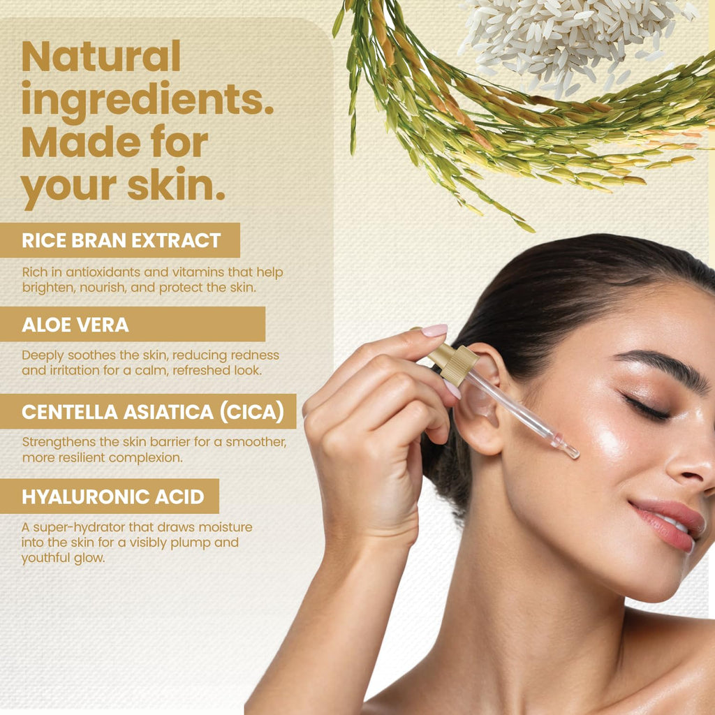 Okaga Rice Peel Shot Ampoule – Gentle Rice Exfoliant for Bright, Hydrated Skin (90 mL)