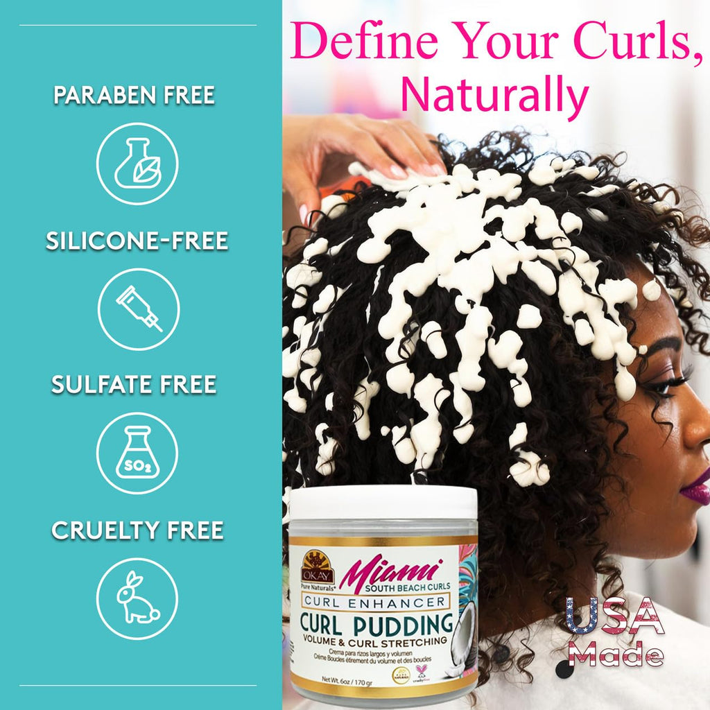 OKAY Miami South Beach Curl Pudding – Define Curls & Hydrate (6 oz)
