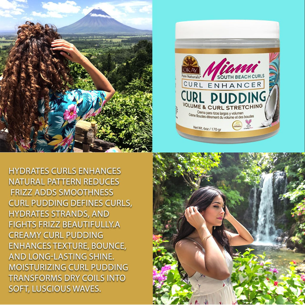 OKAY Miami South Beach Curl Pudding – Define Curls & Hydrate (6 oz)