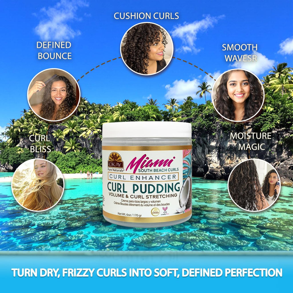 OKAY Miami South Beach Curl Pudding – Define Curls & Hydrate (6 oz)