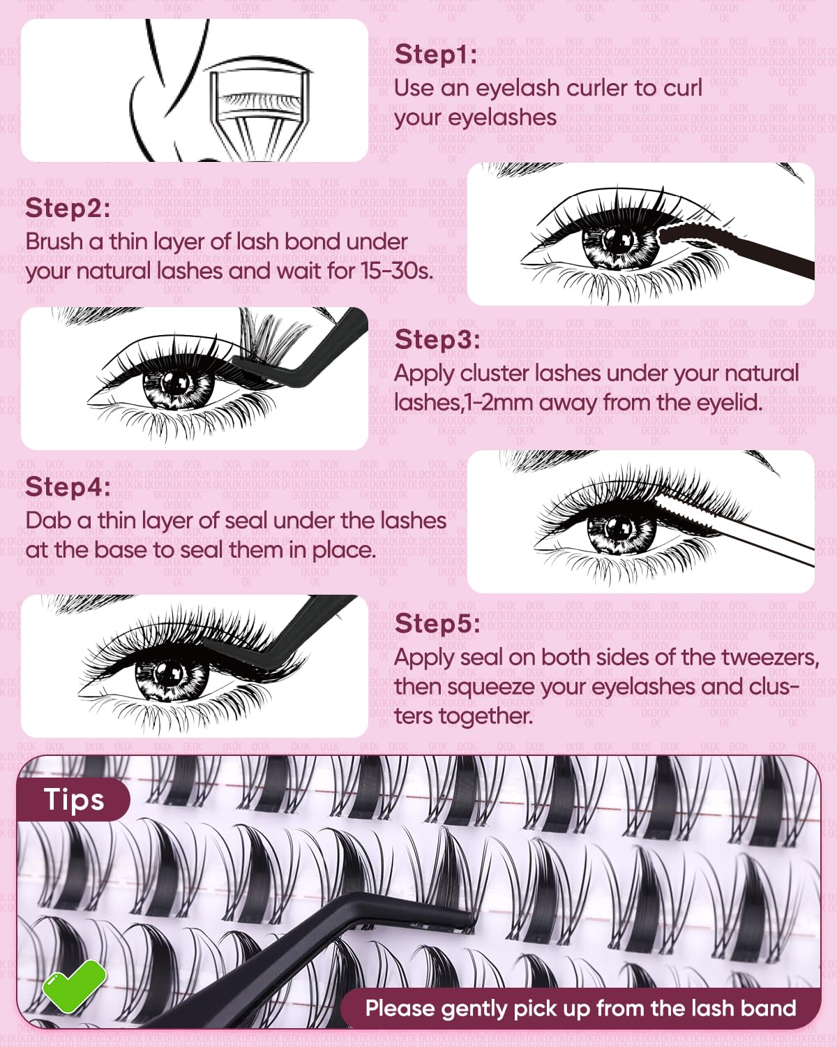 OKAYLOVE LIRA Manga Lash Clusters with Spikes – DIY Eyelash Extensions Kit (140pcs, CC Curl, 8-18mm)