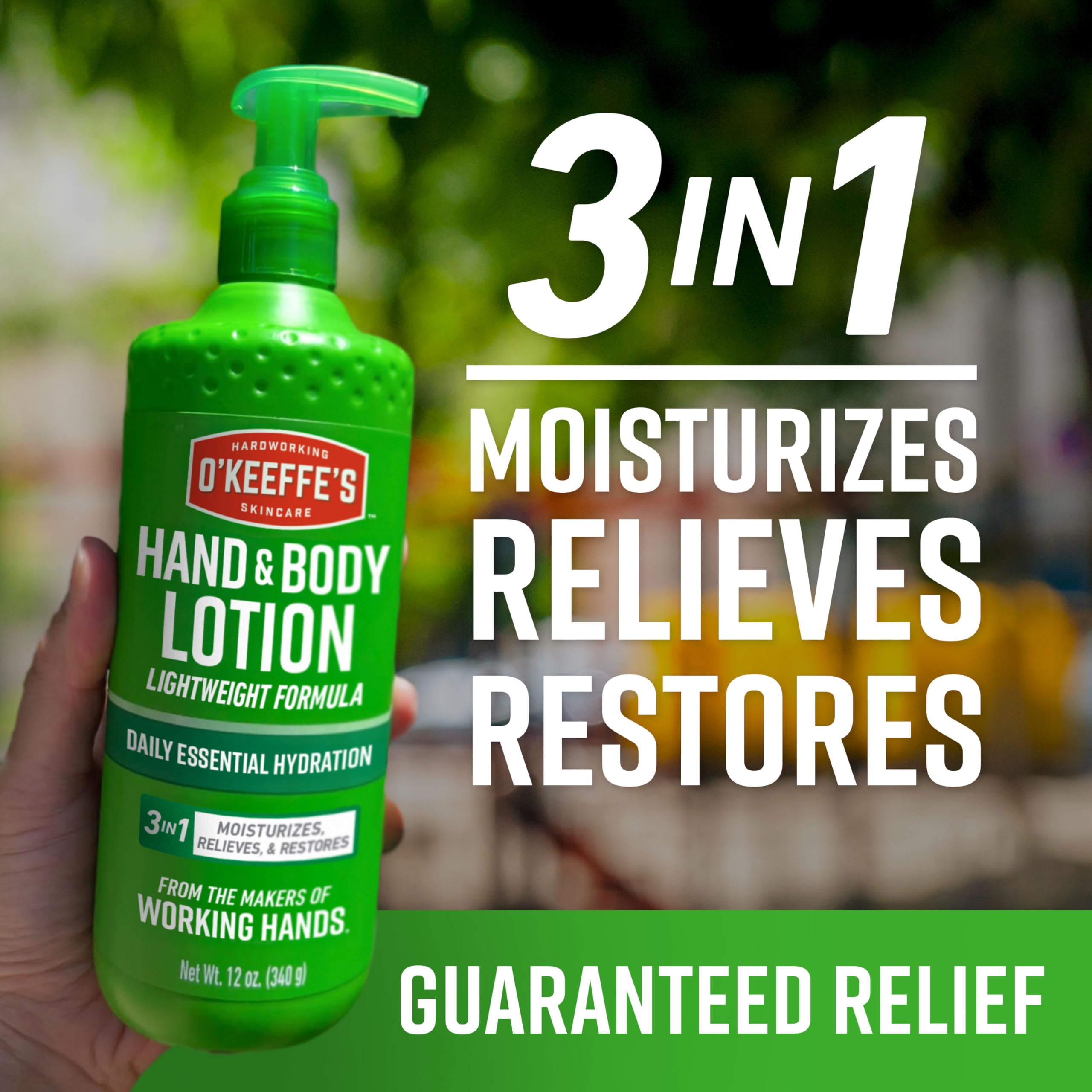 O'Keeffe's Hand & Body Lotion with Glycerin & Shea Butter - 12 oz Pump (2 Pack) | Daily Hydration and Relief