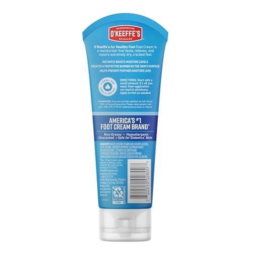 O'Keeffe's for Healthy Feet Foot Cream - 3 oz Tube (2 Pack) | Dry, Cracked Feet Relief