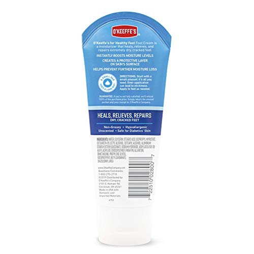 O'Keeffe's Healthy Feet Foot Cream Tube 3 Pack (3 oz) | Deep Moisturizing, Non-Greasy
