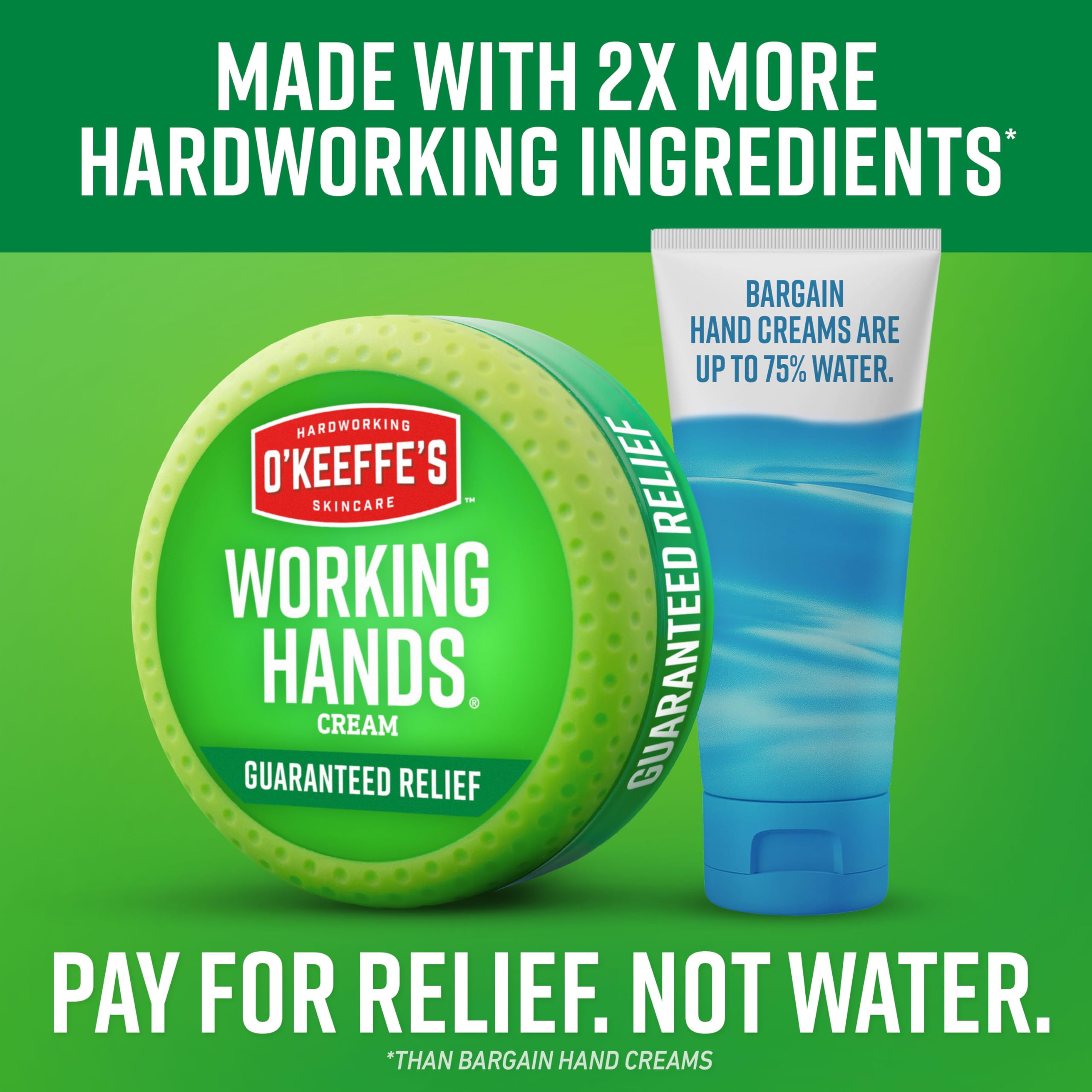 O'Keeffe's Working Hands Hand Cream – 3.4 oz Jar (2-Pack) for Extreme Dryness