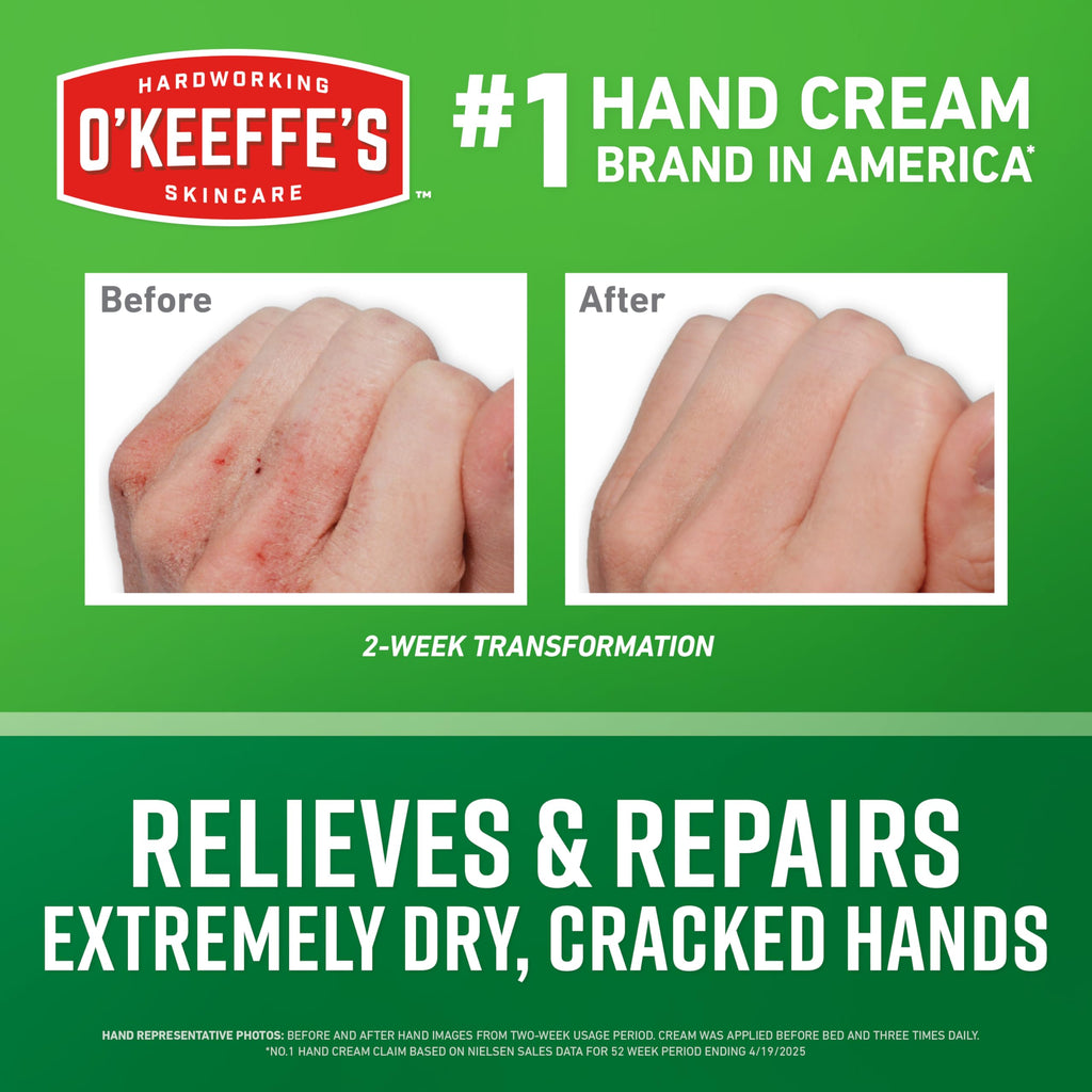 O'Keeffe's Working Hands – Extreme Dryness Hand Cream, 3 oz Tube (2 Pack)