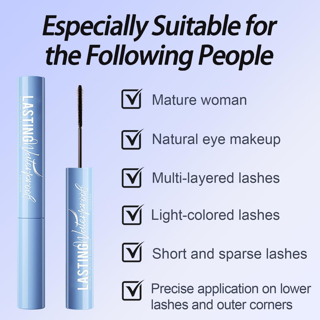Okerker 2PCS Black Mascara for Fine Short Lashes – Smudge-Proof & Clump-Free