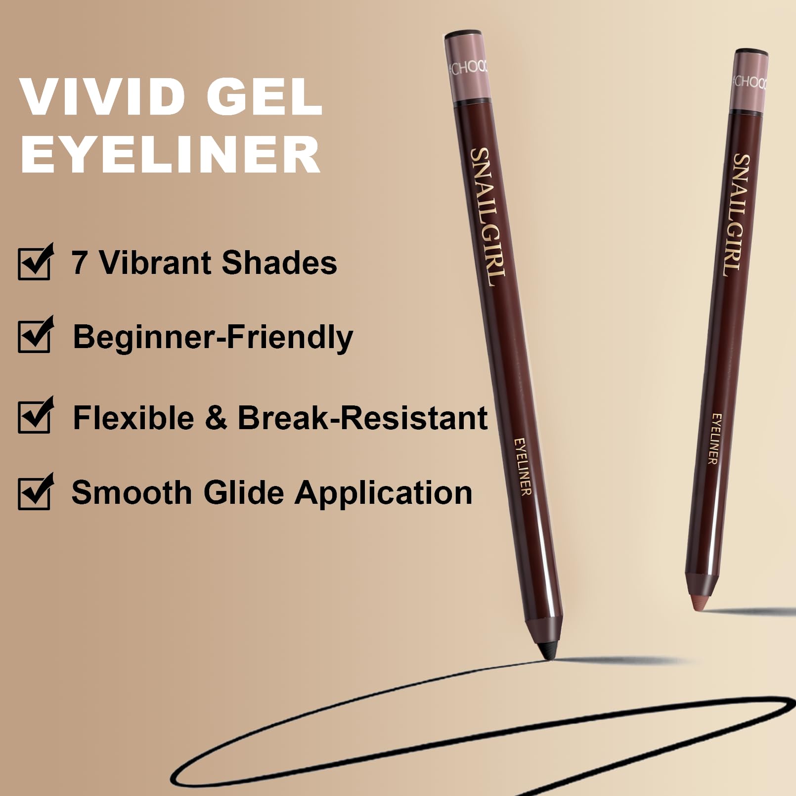Okerker Plum&Chocolate 2-Piece Gel Eyeliner Pencil – Waterproof, Long-Lasting Plum Eye Liner