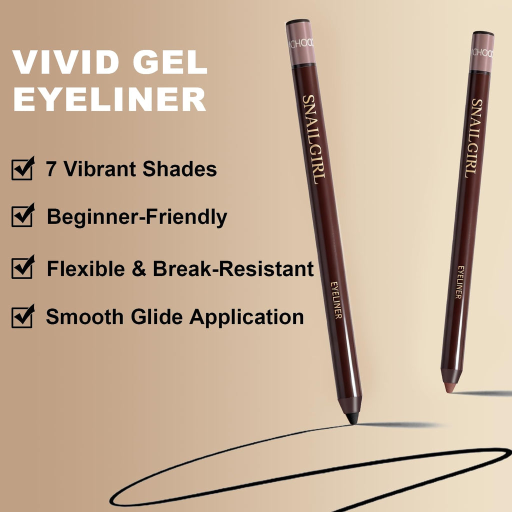 Okerker Plum&Brown 2PCS Gel Eyeliner Pencil – Waterproof, Smudge-Proof, Long-Lasting Plum Eye Liner