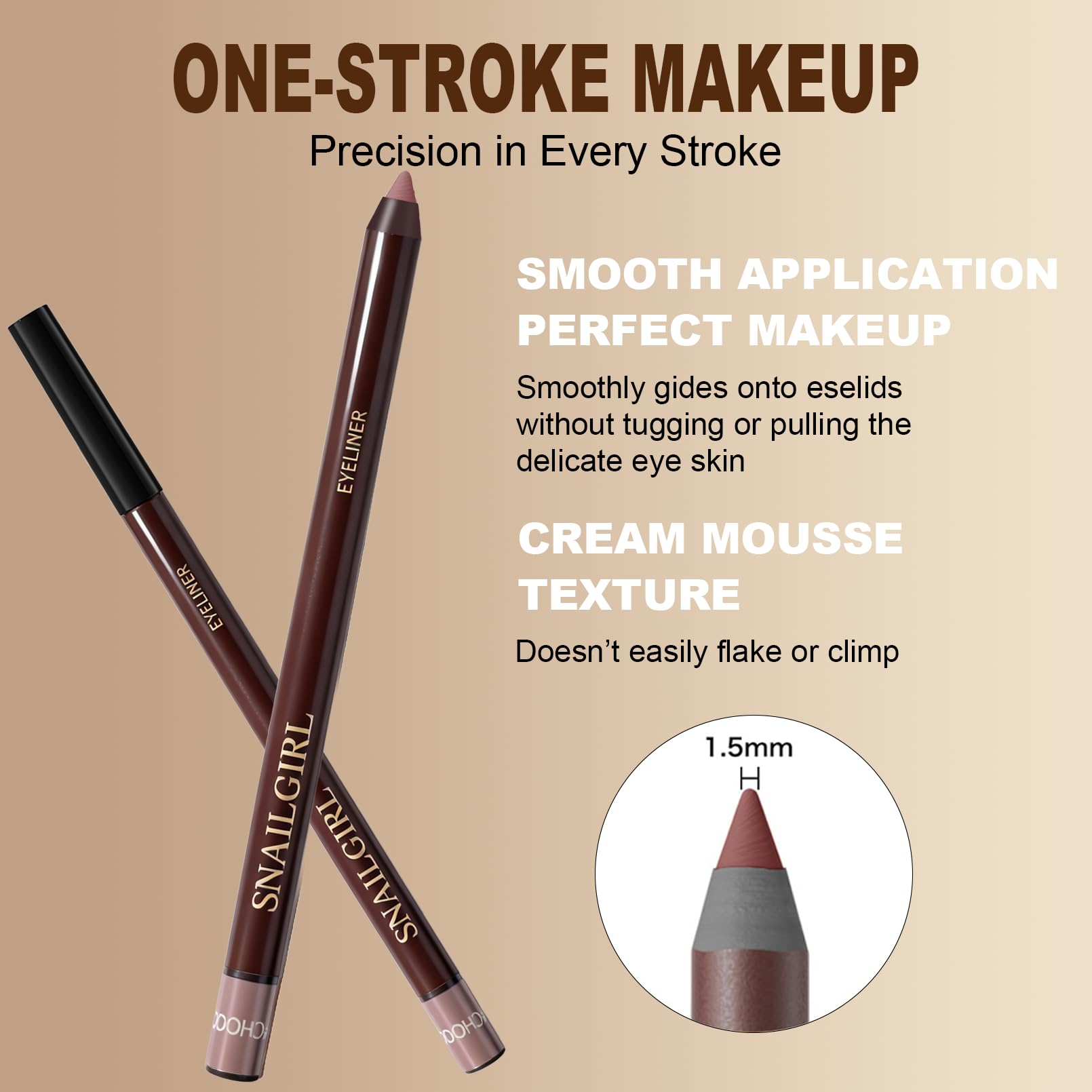 Okerker Plum & Black Gel Eyeliner Pencil – Waterproof, Long-Lasting (2PCS)