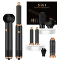 OKWRAP 5-in-1 Hair Dryer Brush Set – Negative Ionic Hot Air Styler with Auto-Wrap Curlers