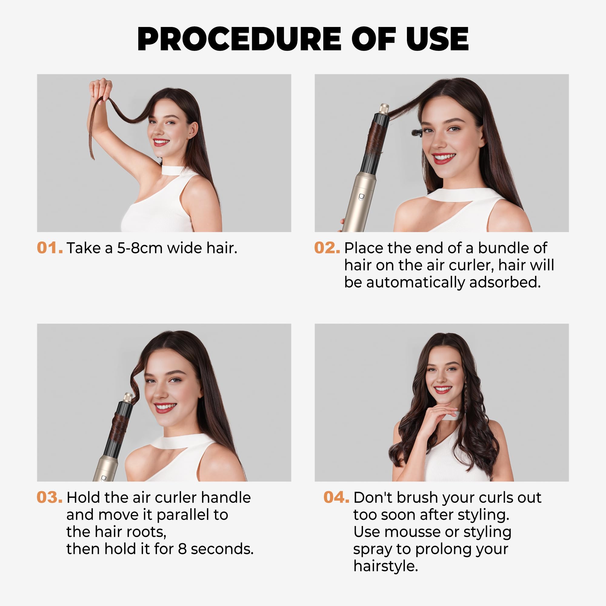 OKWRAP 5-in-1 Hair Dryer Brush Set – Negative Ionic Hot Air Styler with Auto Wrap Curlers