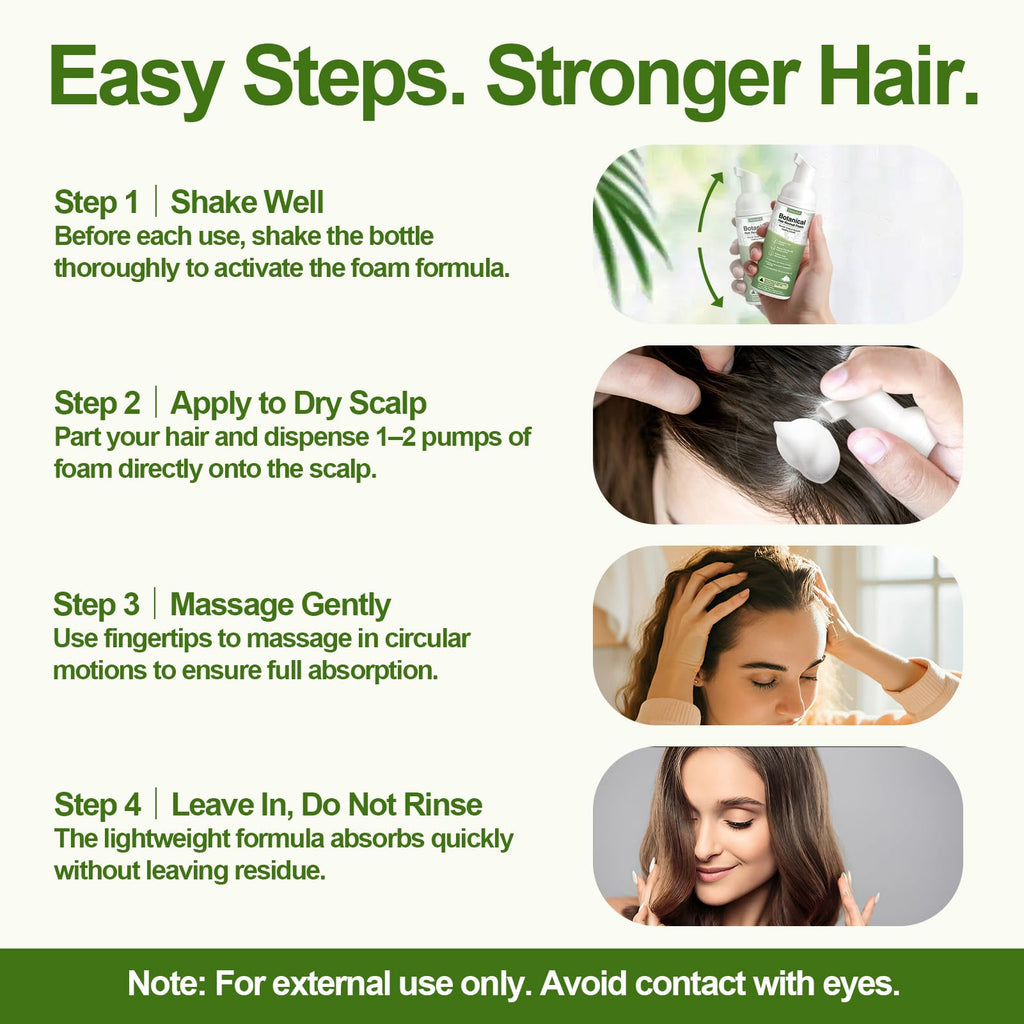 Olassubd Hair Growth Oil Foam – Rosemary & Castor Oil (Vegan, Non-Greasy) Scalp Treatment – Pack of 3 Bottles