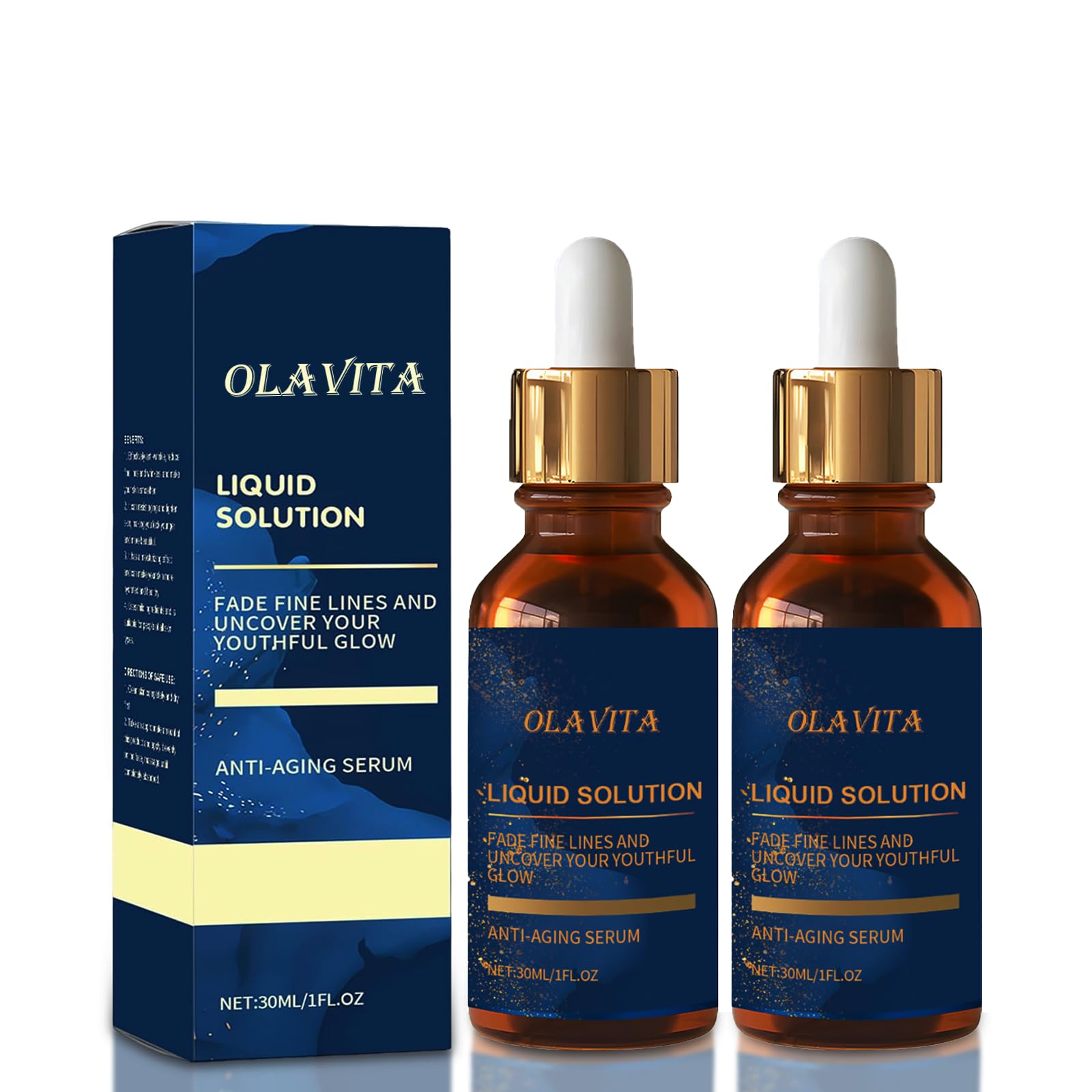 OLAVITA Facial Serum – Vitamin C, Retinol & Aloe (2-Piece) | Anti-Aging, Pore Refining & Hydration
