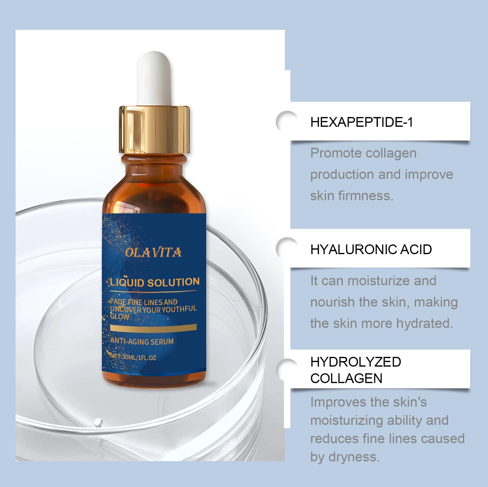 OLAVITA Liquid Solution Serum with Vitamin C — 2-Pack for Skin Elasticity & Radiant Tone
