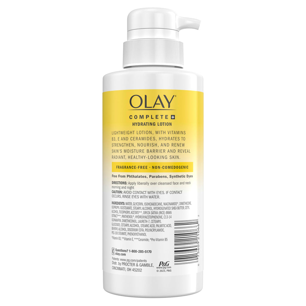 Olay Complete+ Hydrating Lotion Fragrance-Free | 3-in-1 Daily Moisturizer