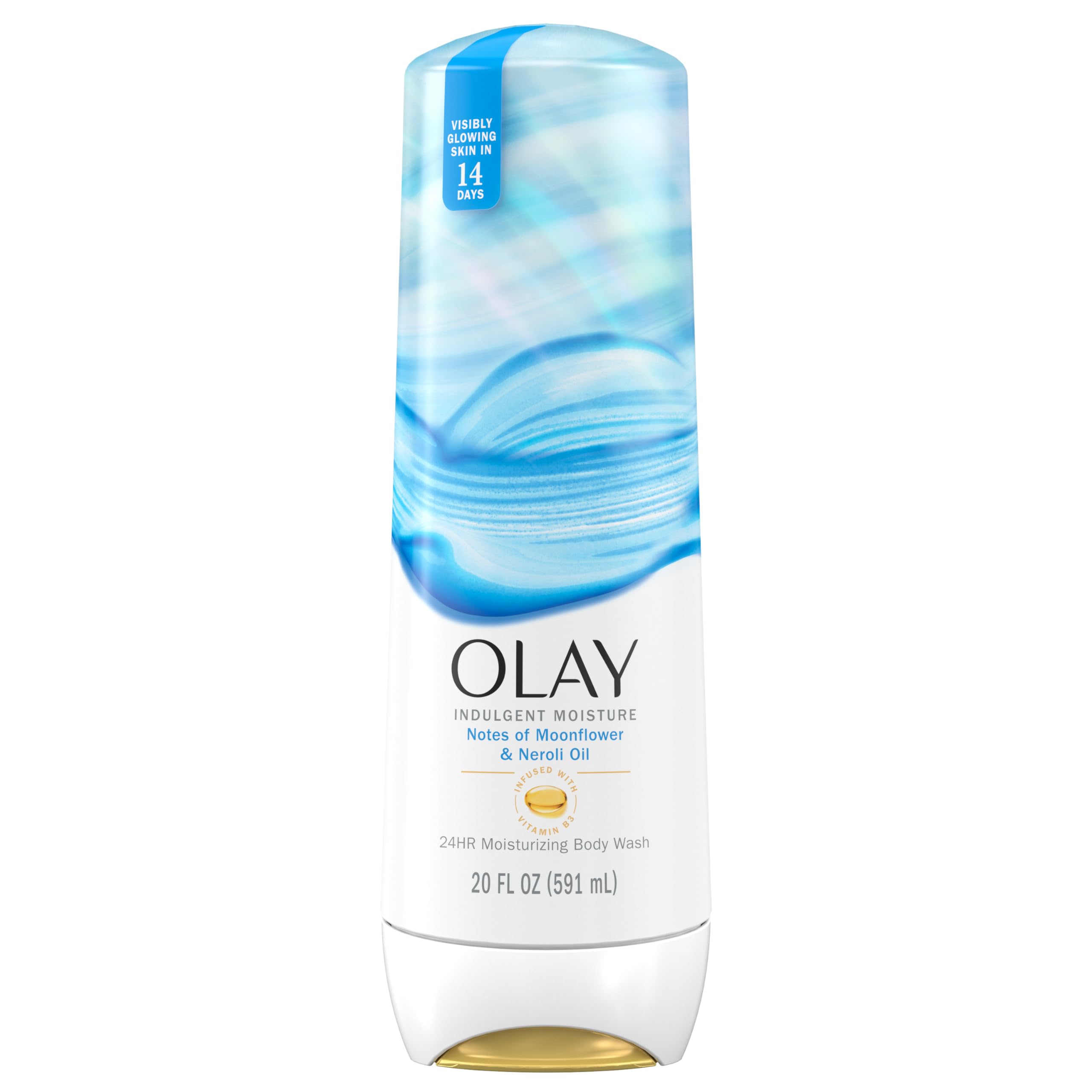 Olay Indulgent Moisture Body Wash for Women – 24-Hour Hydration, Vitamin B3, 20 fl oz