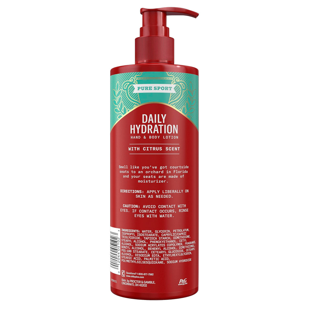 Old Spice Daily Hydration Hand & Body Lotion for Men – 4-Pack, Citrus Scent