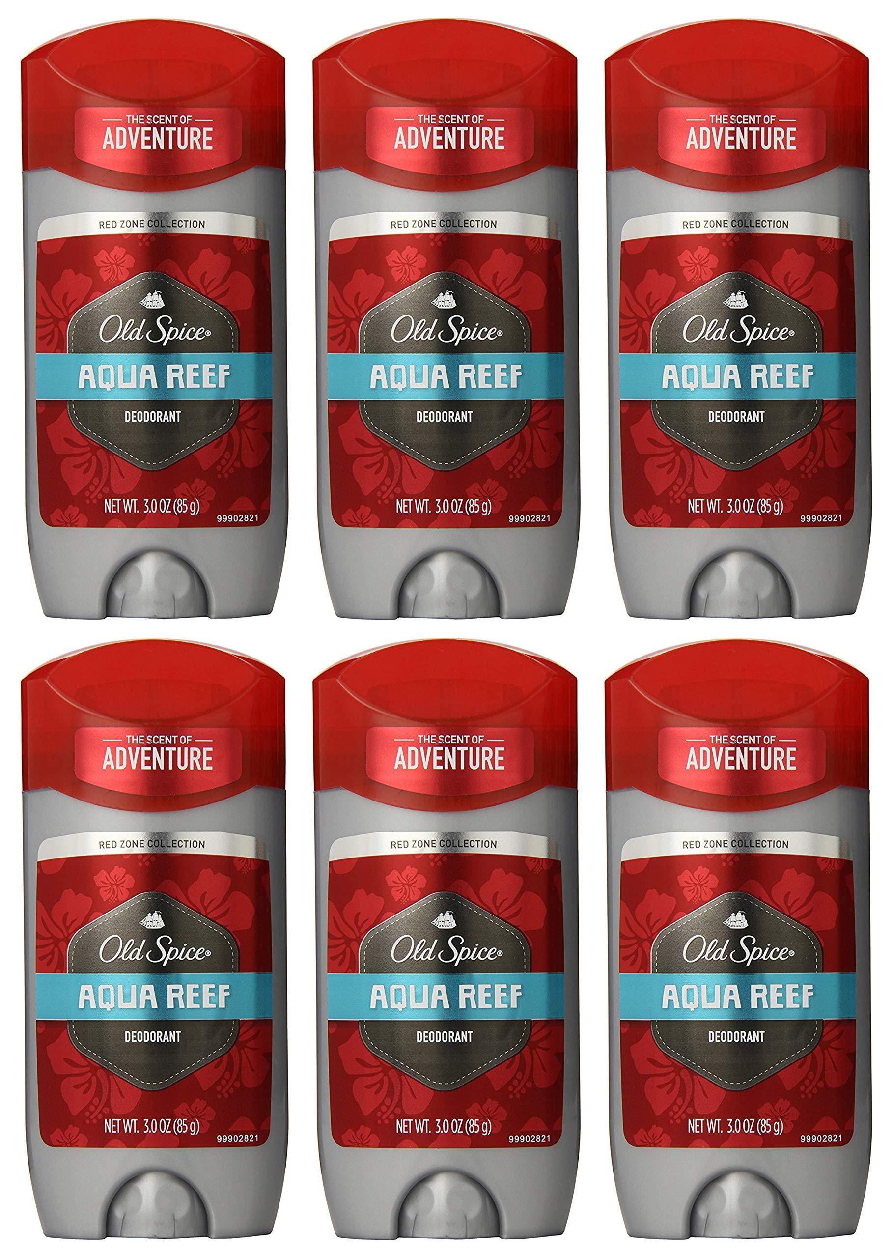 Old Spice Aqua Reef Deodorant 3 oz — Pack of 6 | Fresh, Ocean-Inspired Scent