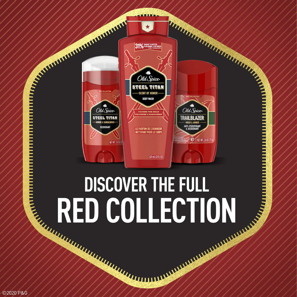 Old Spice Red Zone Aqua Reef Deodorant for Men — 3 x 3 oz, Aluminum-Free