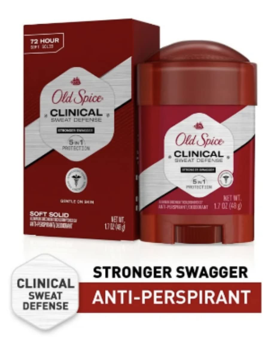 Old Spice Clinical Sweat Defense Soft Solid Deodorant for Men – 72-Hour Protection (1.7 oz)