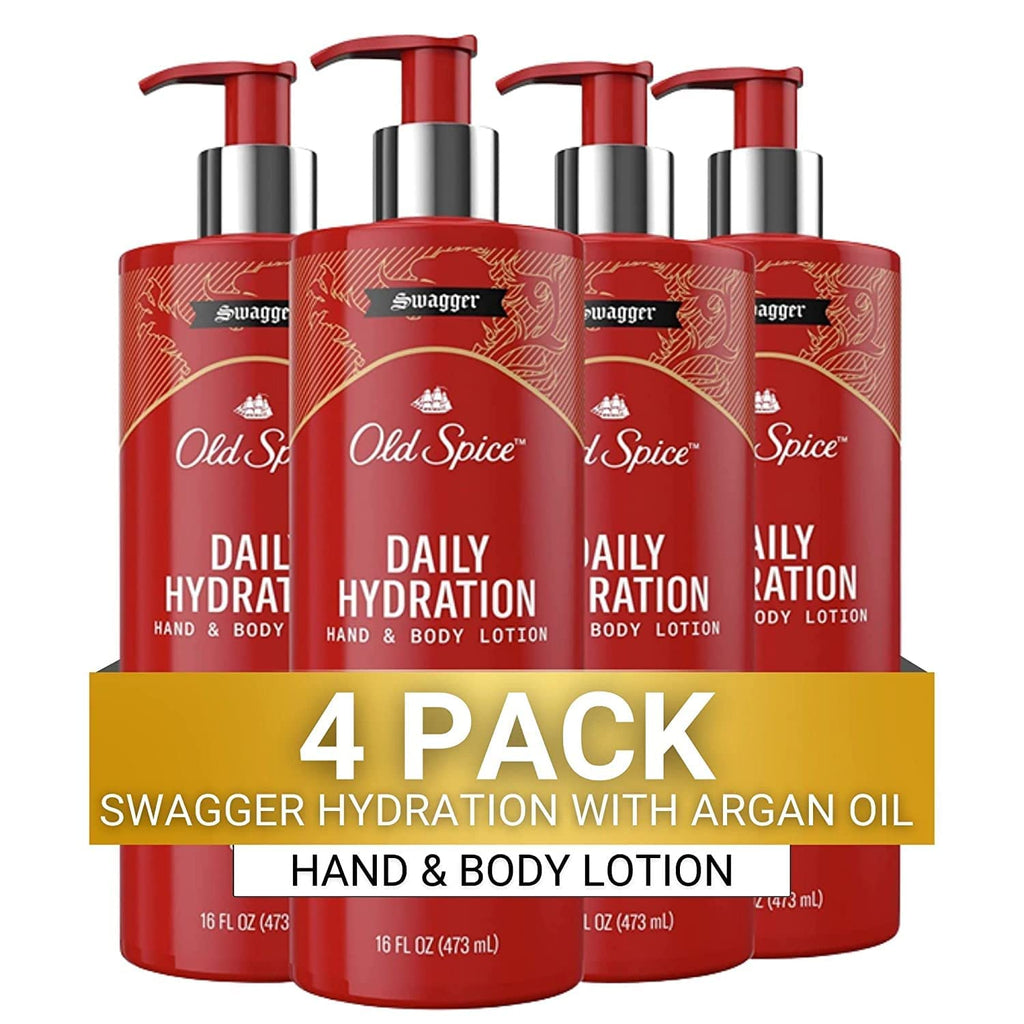 Old Spice Daily Hydration Hand & Body Lotion for Men — 24/7 Moisture (4-Pack)