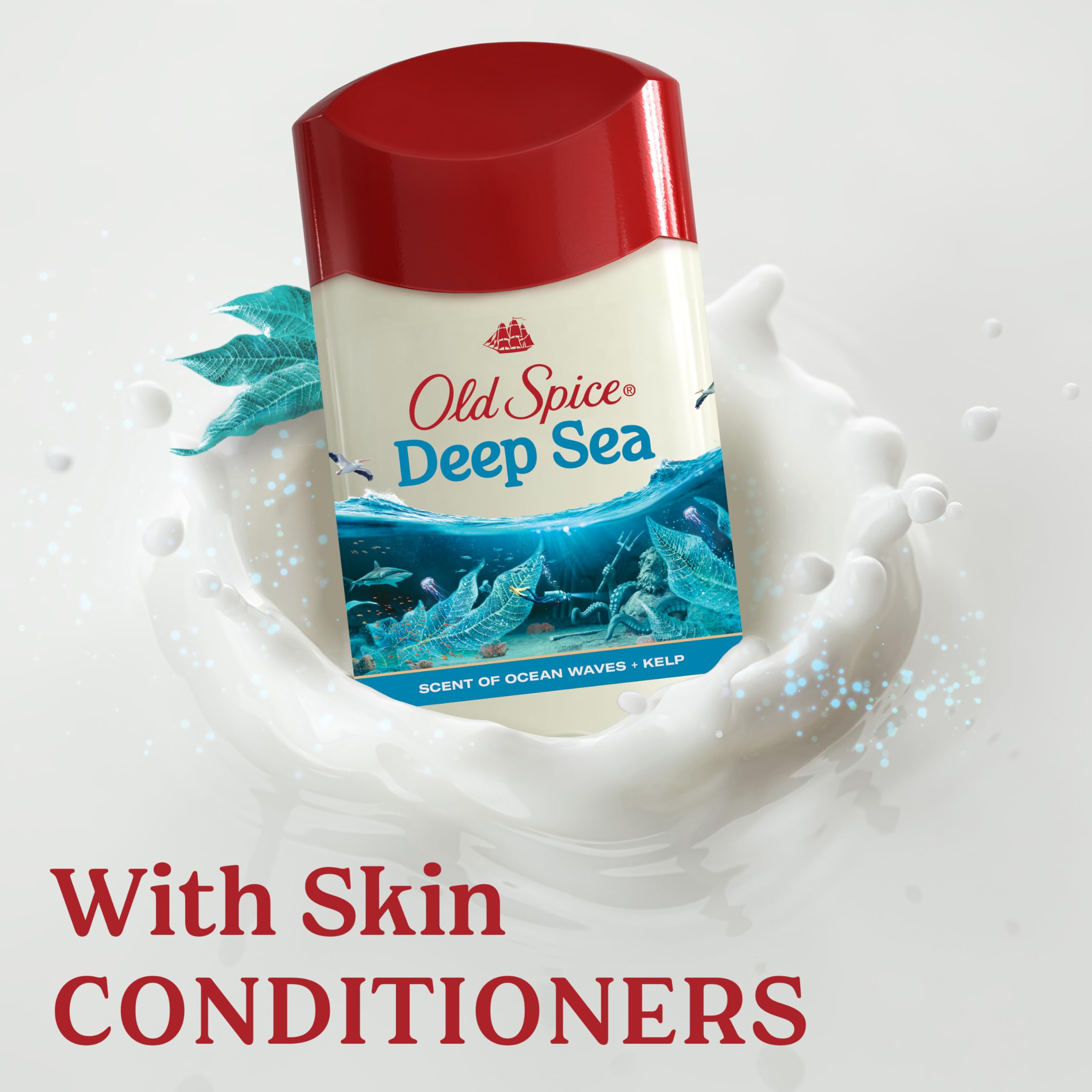 Old Spice Dry Feel Antiperspirant Deodorant for Men – 24/7 Freshness, Deep Sea + Kelp Scent, 2.6 oz x 2