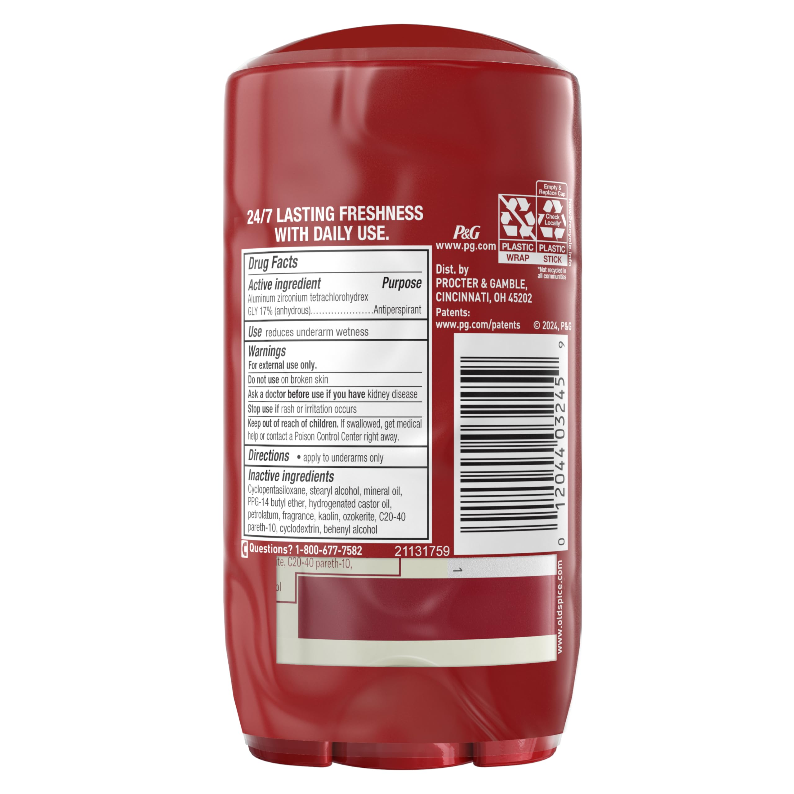 Old Spice Dry Feel Antiperspirant Deodorant for Men – 24/7 Freshness, Deep Sea + Kelp Scent, 2.6 oz x 2